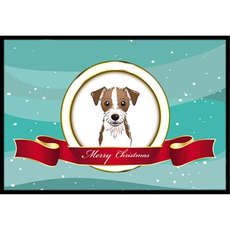 Carolines Treasures Jack Russell Terrier Merry Christmas Indoor and Outdoor Mat- 18 x 27 in. BB1512MAT